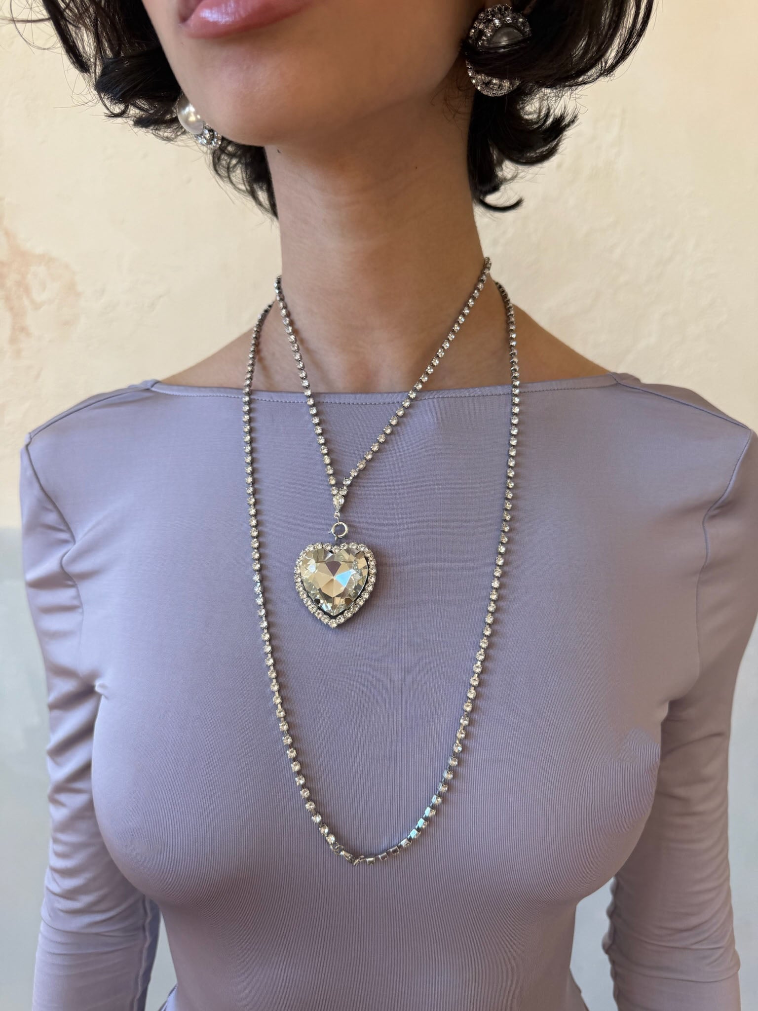 AMORE HEART SWAROVSKI BACK CHAIN Jewelry Epona Valley