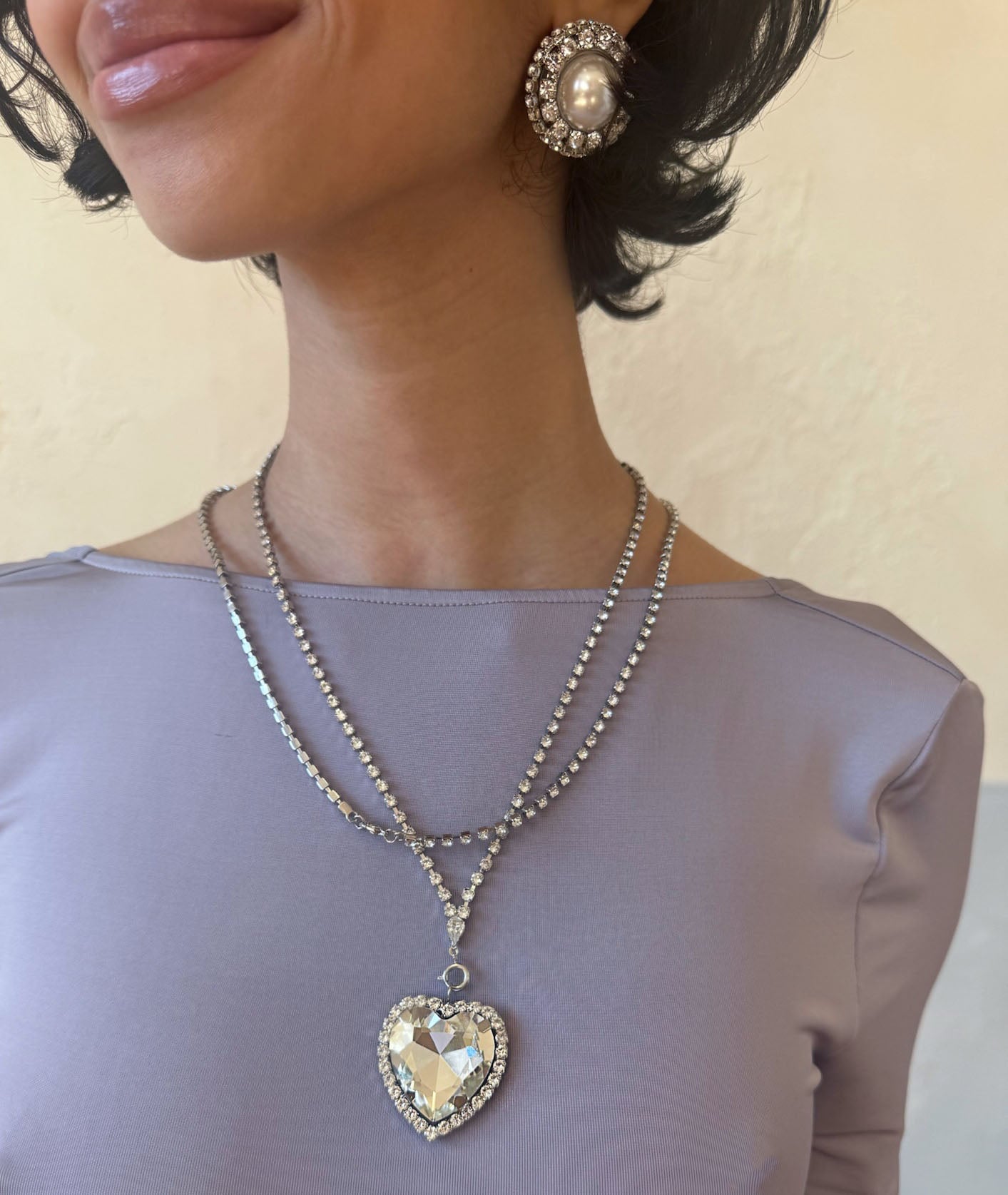 AMORE HEART SWAROVSKI BACK CHAIN Jewelry Epona Valley