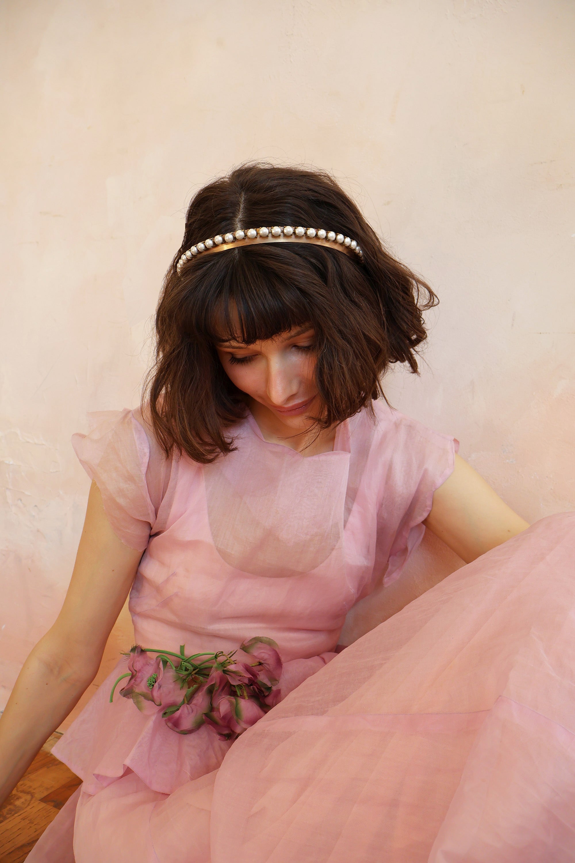 *MADE-TO-ORDER* OXIDIZED PEARL NARROW DANBURY CROWN Headbands & Crowns Epona Valley