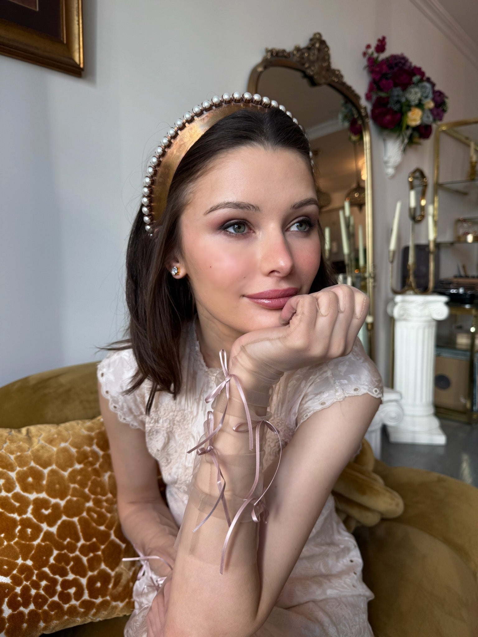 OXIDIZED PEARL DANBURY CROWN Headbands & Crowns Epona Valley