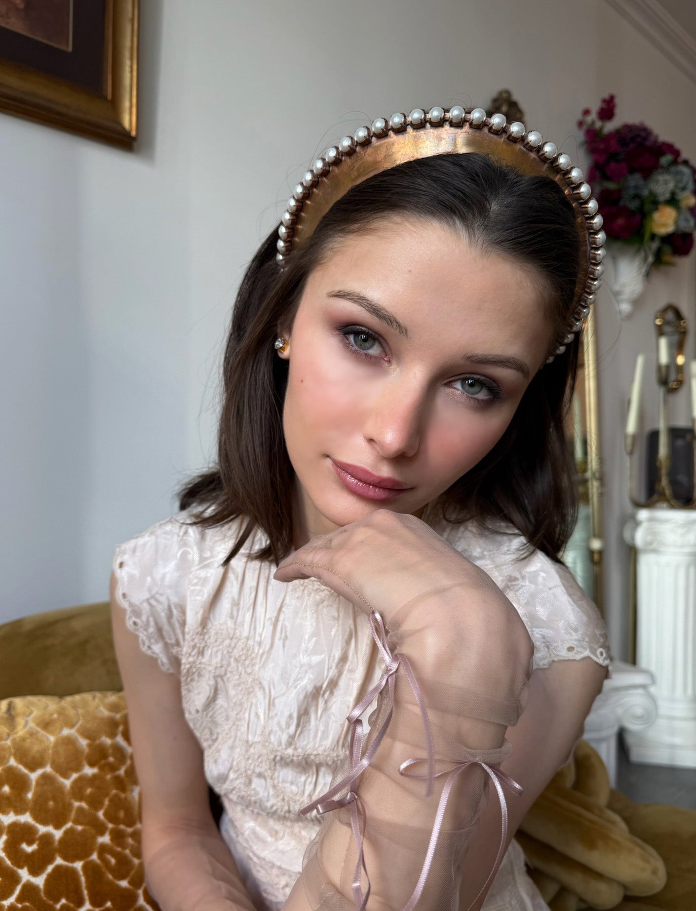 OXIDIZED PEARL DANBURY CROWN Headbands & Crowns Epona Valley