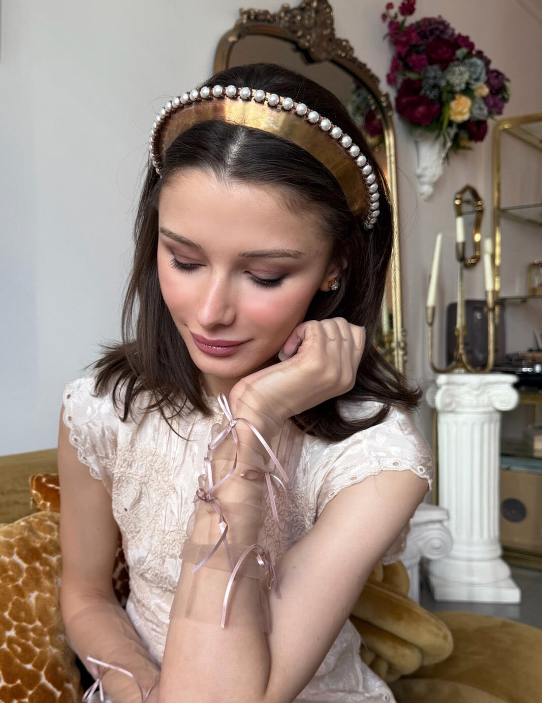 OXIDIZED PEARL DANBURY CROWN Headbands & Crowns Epona Valley