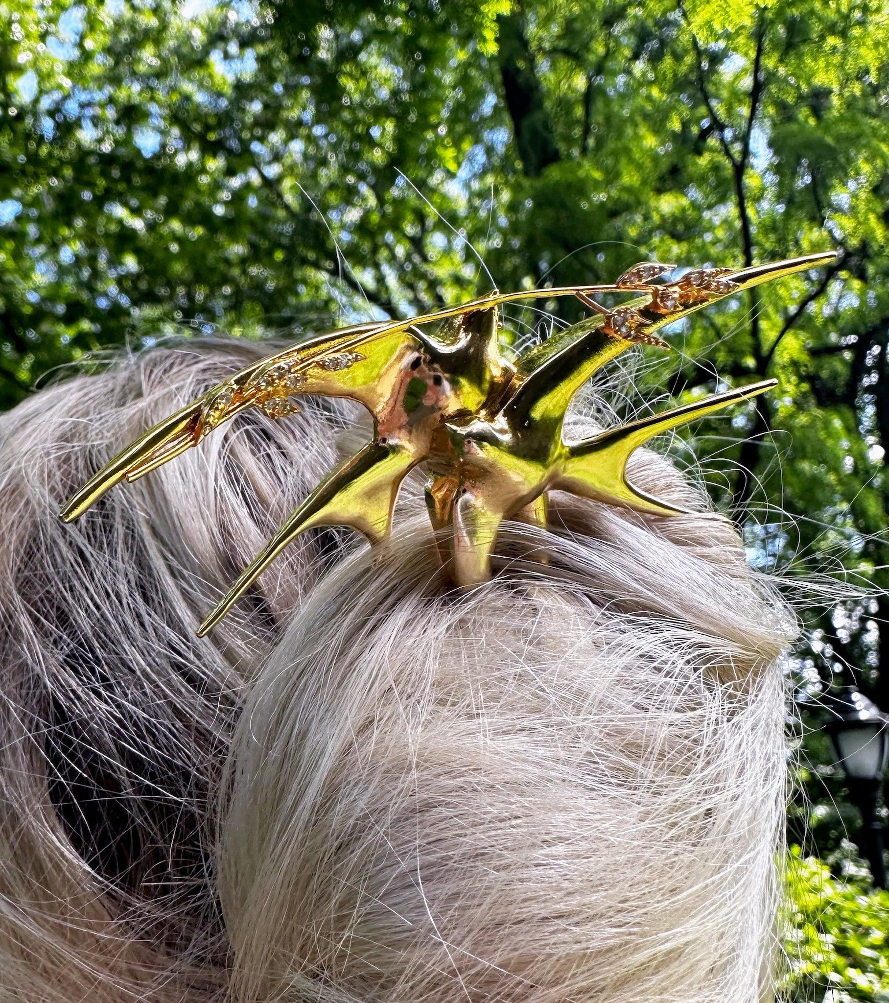 LALIQUE SWALLOW HAIR PIN Bun & Pony Epona Valley