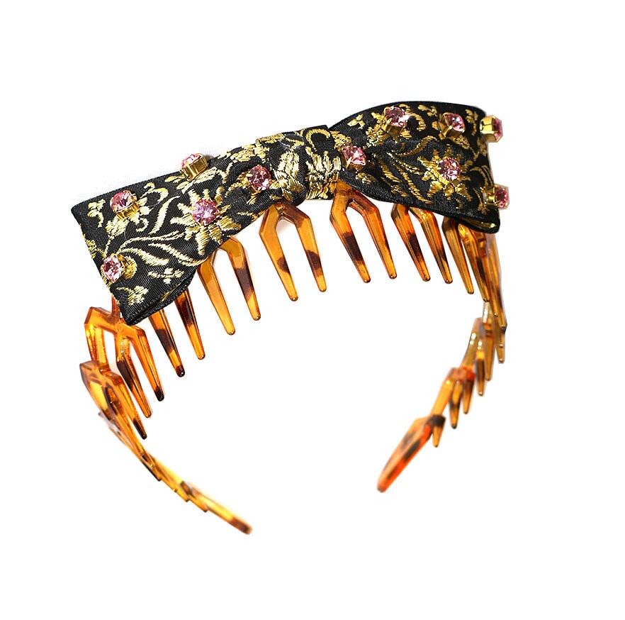 MARQUISE BROCADE BOW HEADBAND Epona Valley