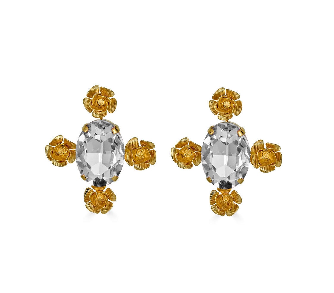 CAPRI ROSE EARRINGS - Epona Valley | Luxury Hair Accessories | Bridal Accessories | Made In NYC