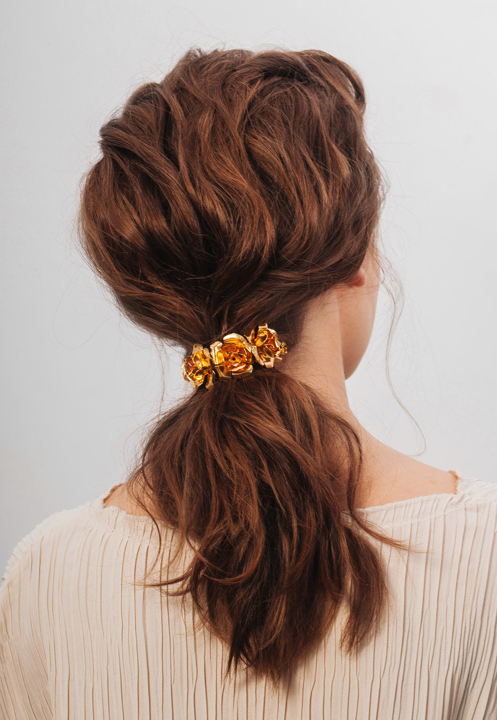 FIELD OF ROSES PONY CUFF - Epona Valley | Luxury Hair Accessories | Bridal Accessories | Made In NYC