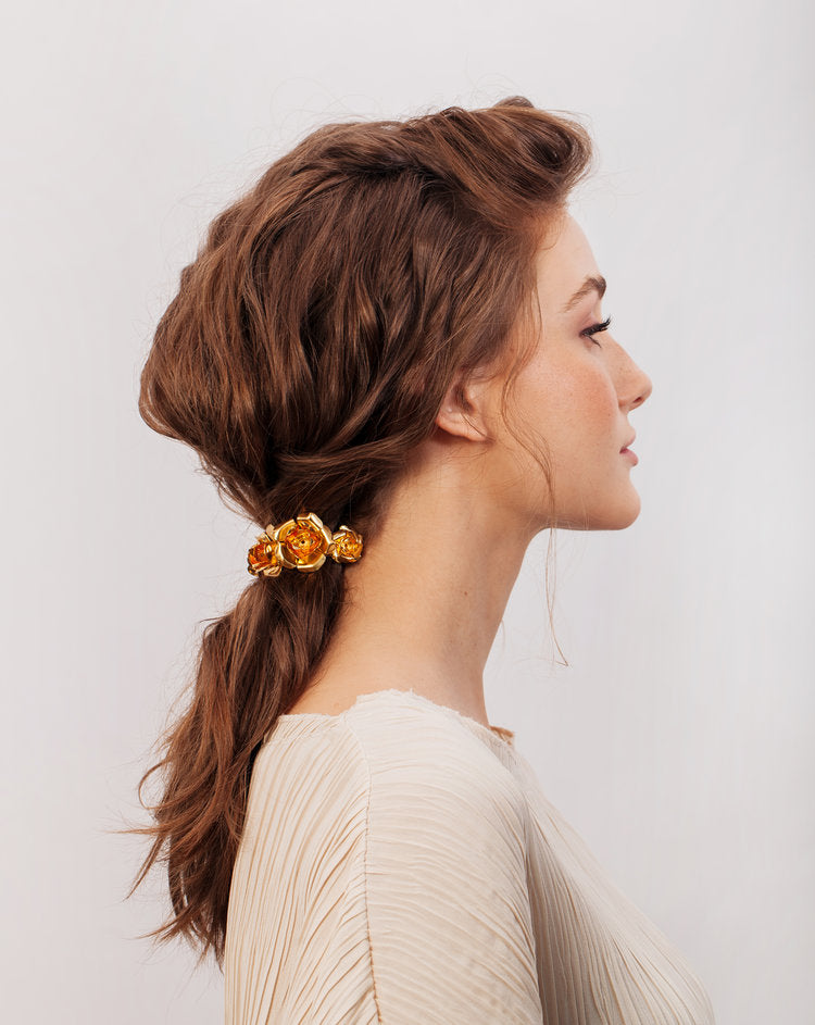FIELD OF ROSES PONY CUFF - Epona Valley | Luxury Hair Accessories | Bridal Accessories | Made In NYC