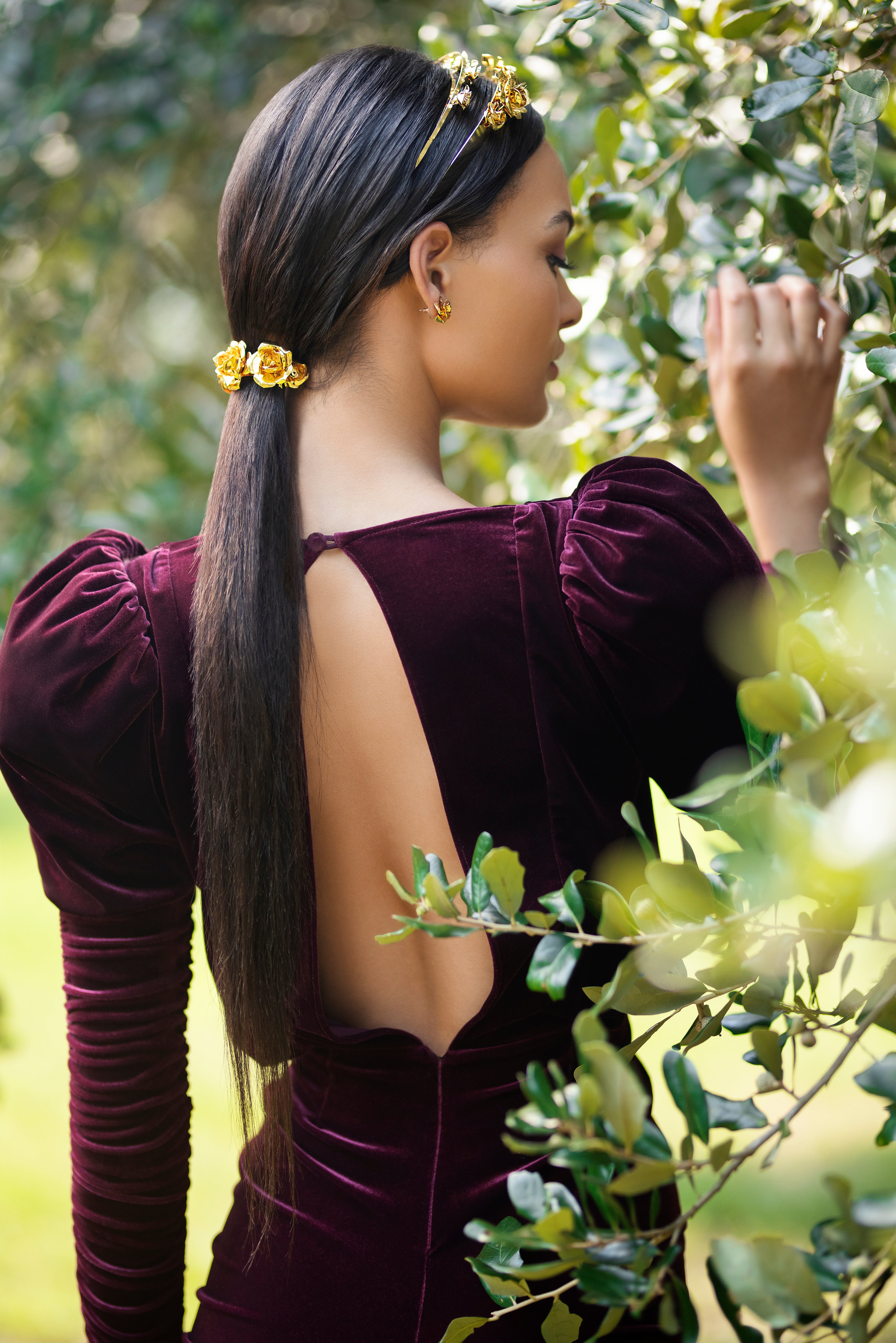 FIELD OF ROSES PONY CUFF - Epona Valley | Luxury Hair Accessories | Bridal Accessories | Made In NYC