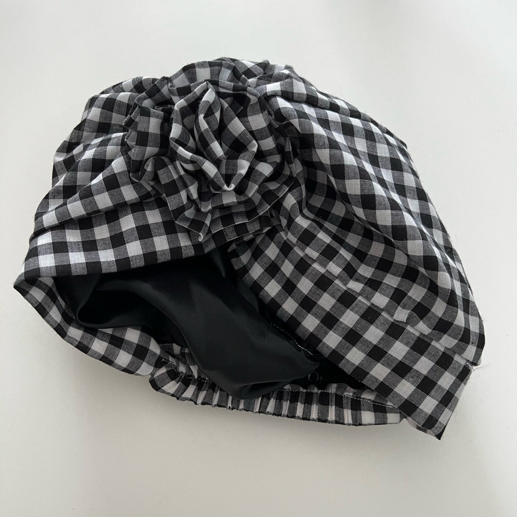 GINGHAM TURBAN one of a kind Epona Valley Black 