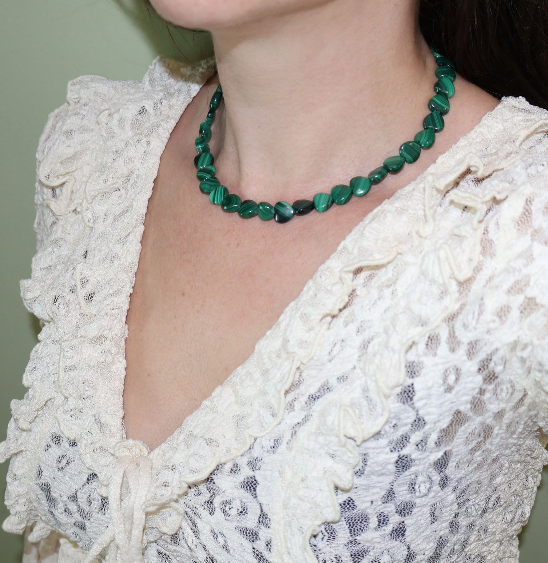 ESMÉ MALACHITE HEART NECKLACE Necklaces Epona Valley 