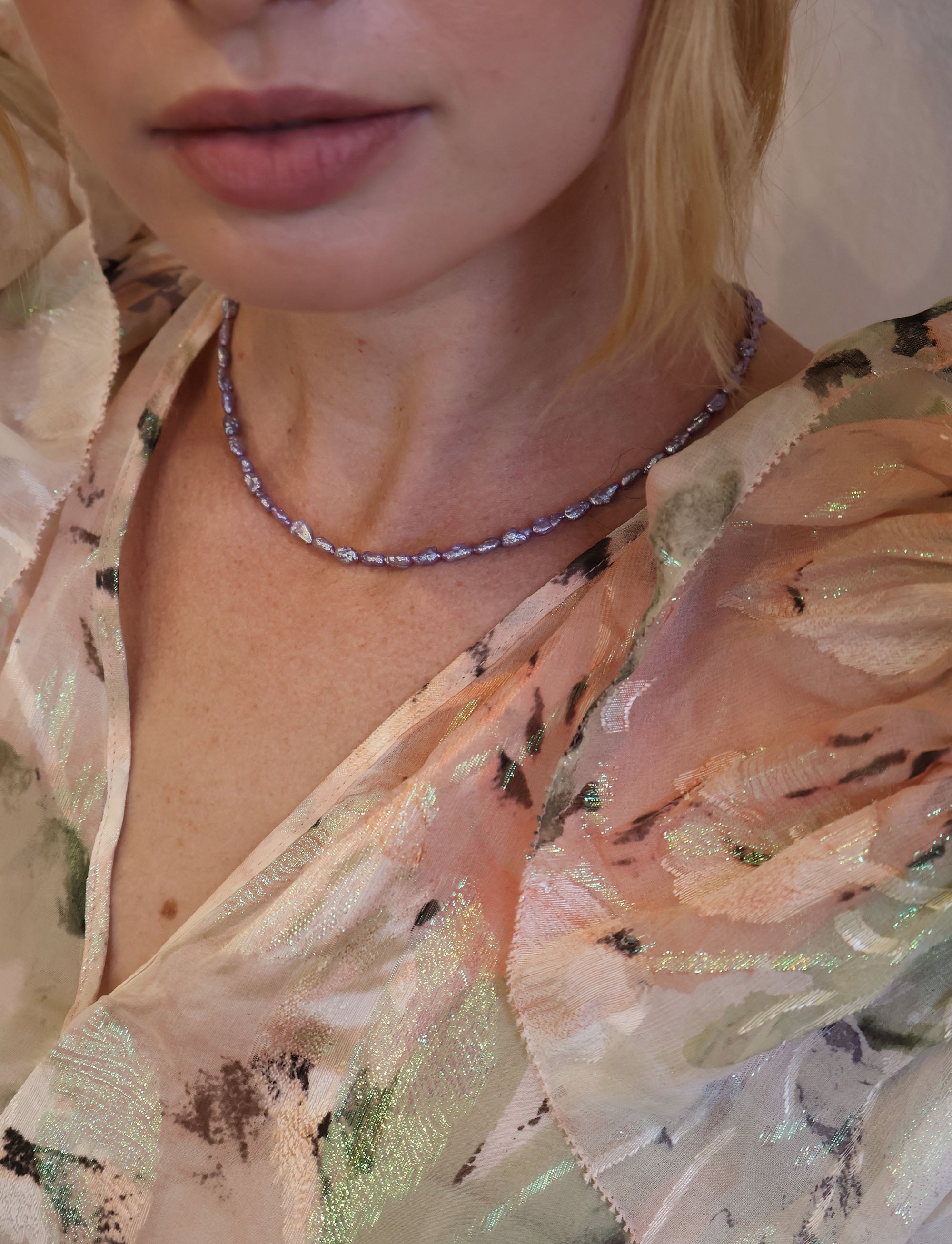 AYA WATERCOLOR BAROQUE PEARL NECKLACE Necklaces Epona Valley 