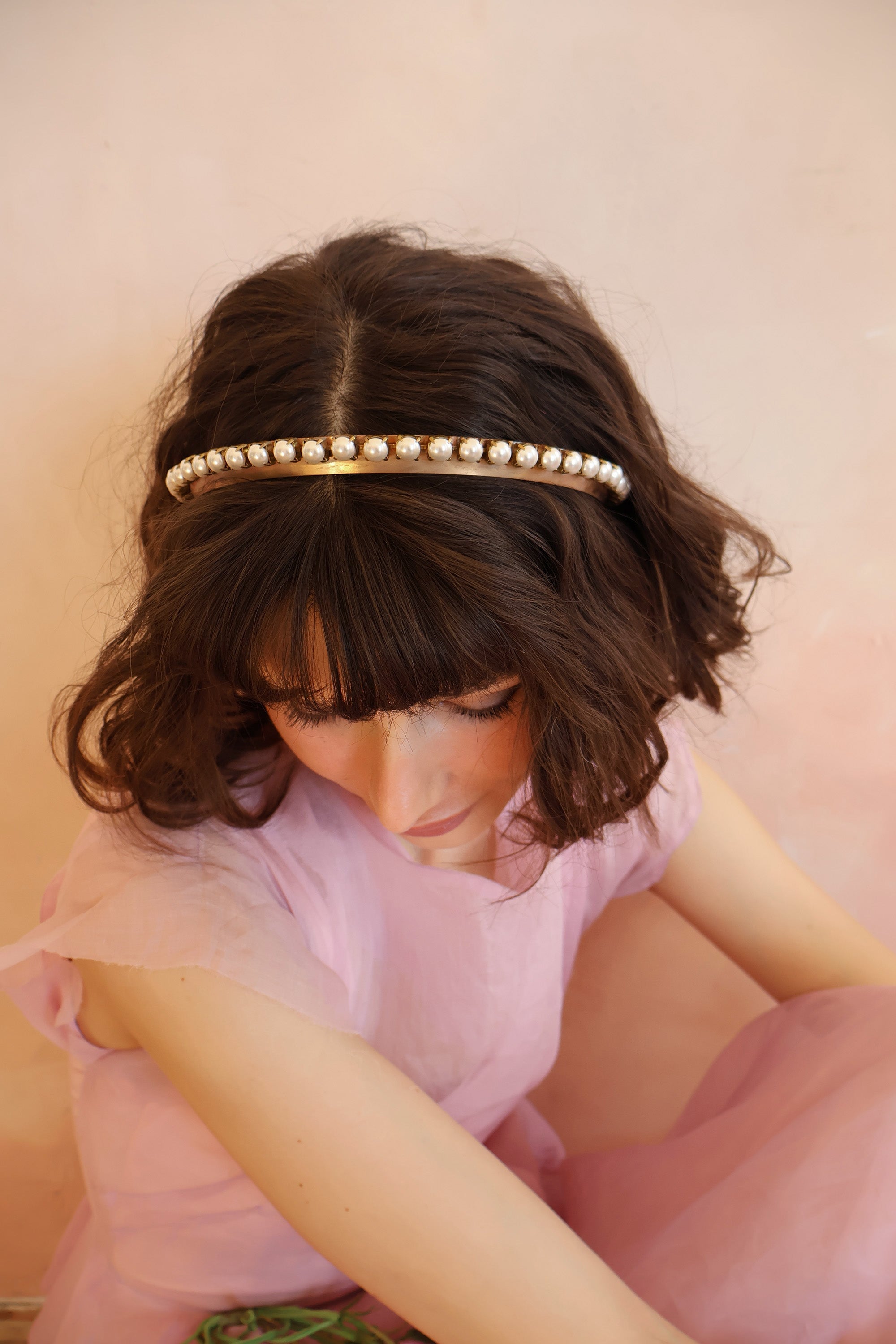 *MADE-TO-ORDER* OXIDIZED PEARL NARROW DANBURY CROWN Headbands & Crowns Epona Valley 