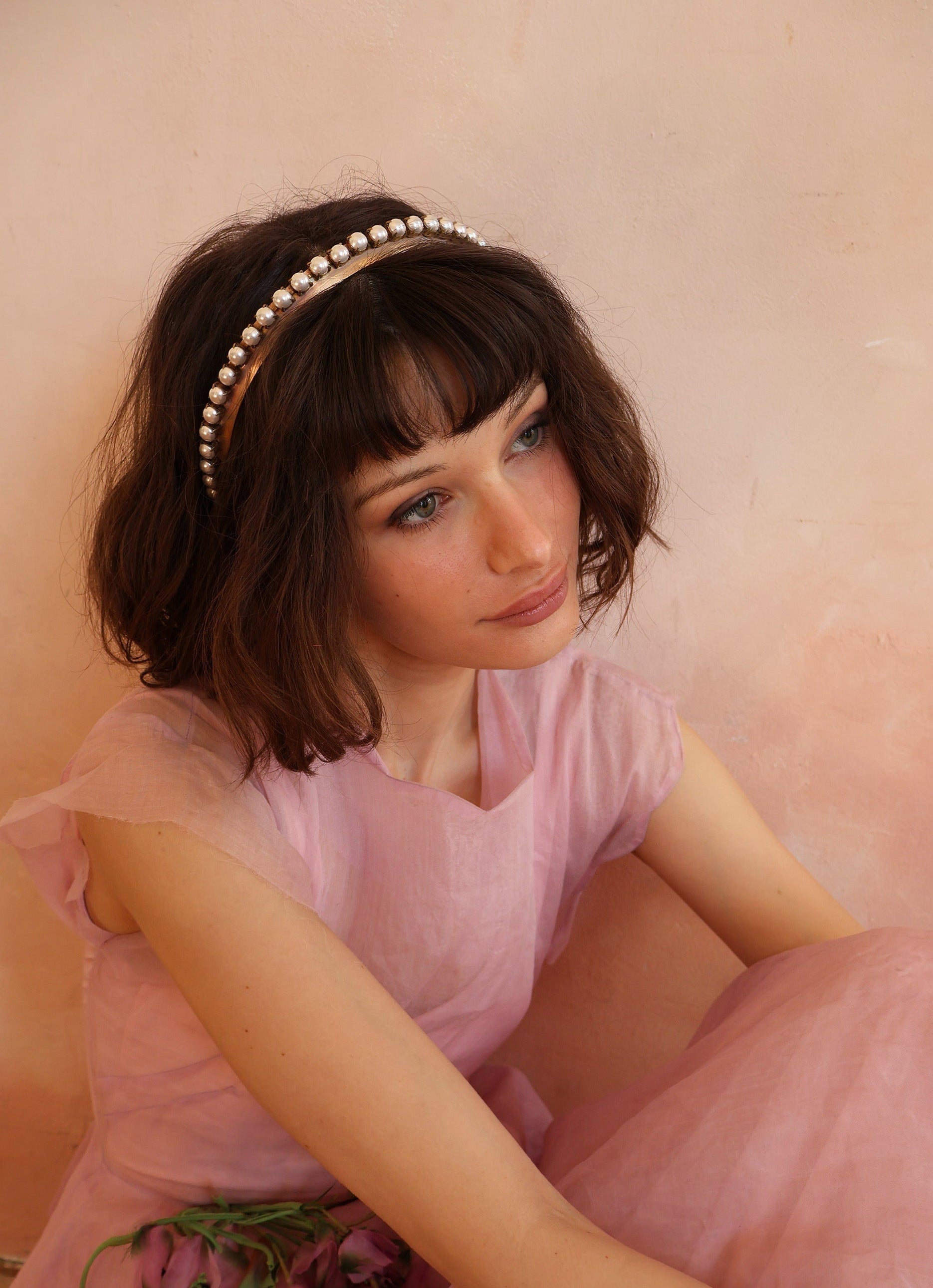 *MADE-TO-ORDER* OXIDIZED PEARL NARROW DANBURY CROWN Headbands & Crowns Epona Valley 