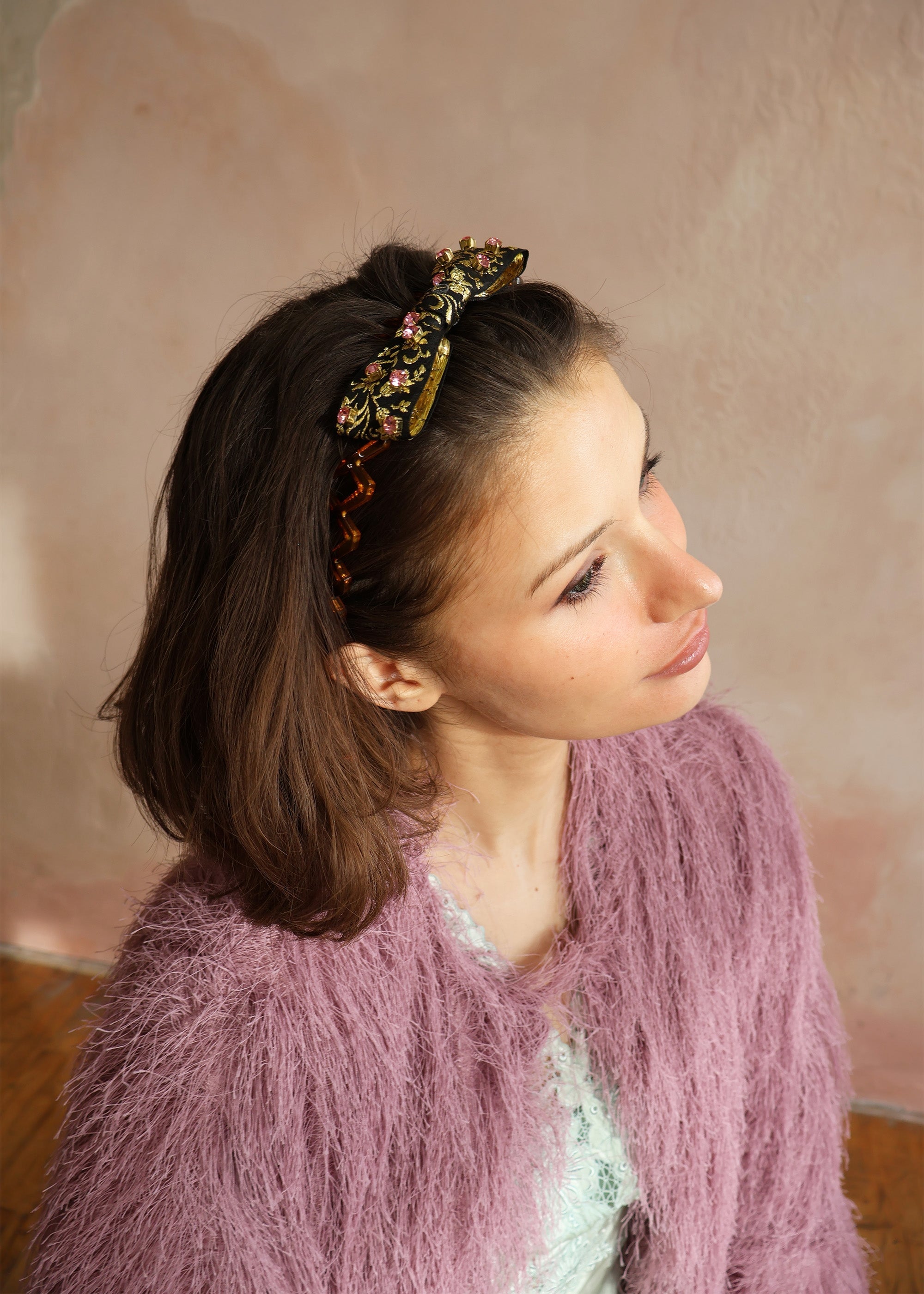 MARQUISE BROCADE BOW HEADBAND Hair Accessories Epona Valley 
