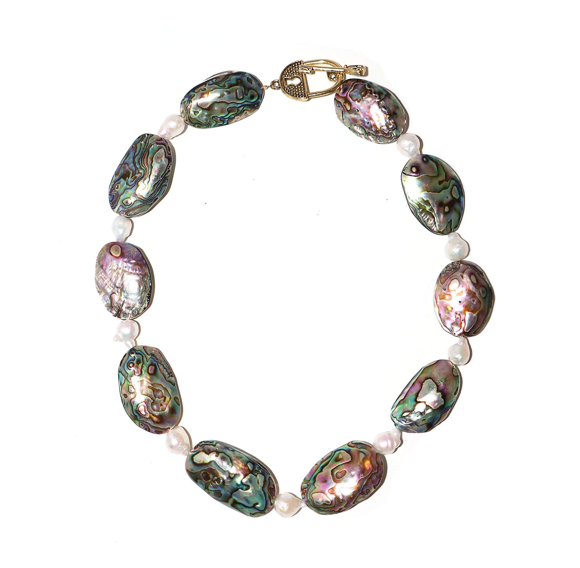 SALACIA ABALONE & PEARL BAROQUE CHOKER Necklaces Epona Valley 