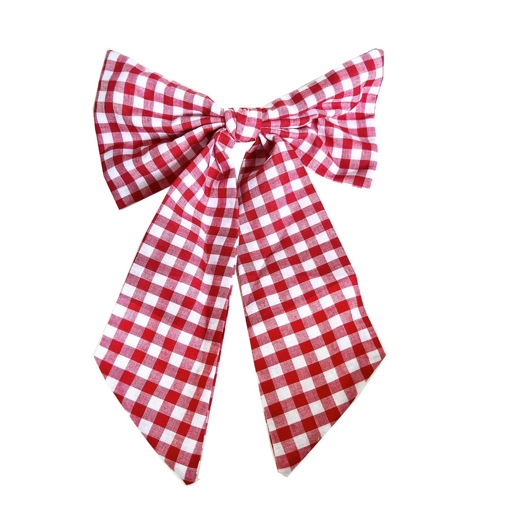 GINGHAM RED BOW BARRETTE Epona Valley 