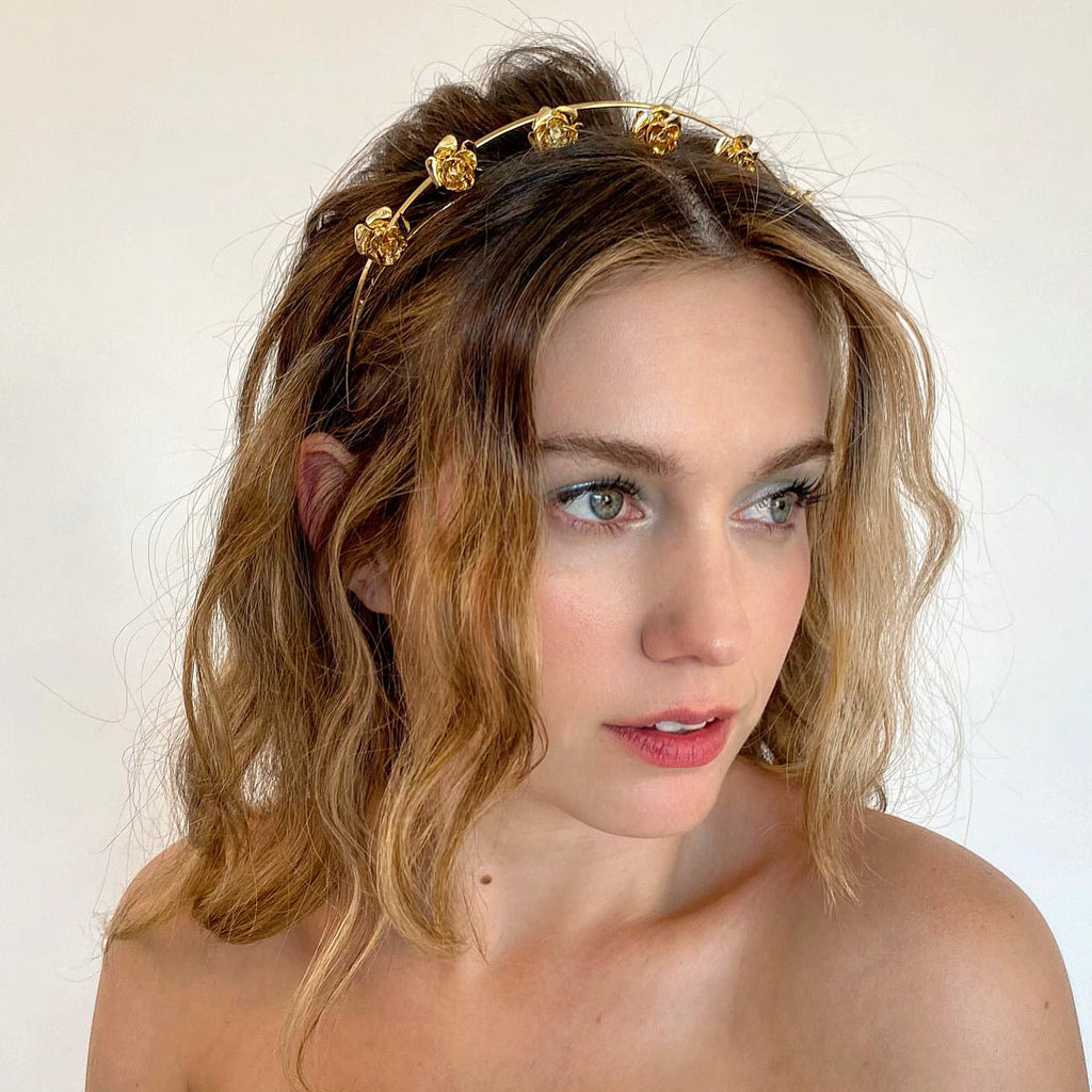 *PRE-ORDER* FIELD OF ROSES ENCASED HEADBAND - Epona Valley | Luxury Hair Accessories | Bridal Accessories | Made In NYC