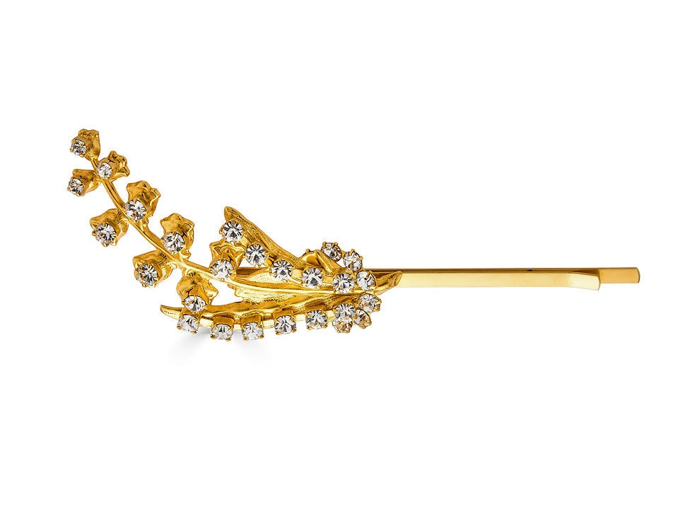CLUSTERED CRYSTAL LILY OF THE VALLEY BOBBY PIN - Epona Valley | Luxury Hair Accessories | Bridal Accessories | Made In NYC
