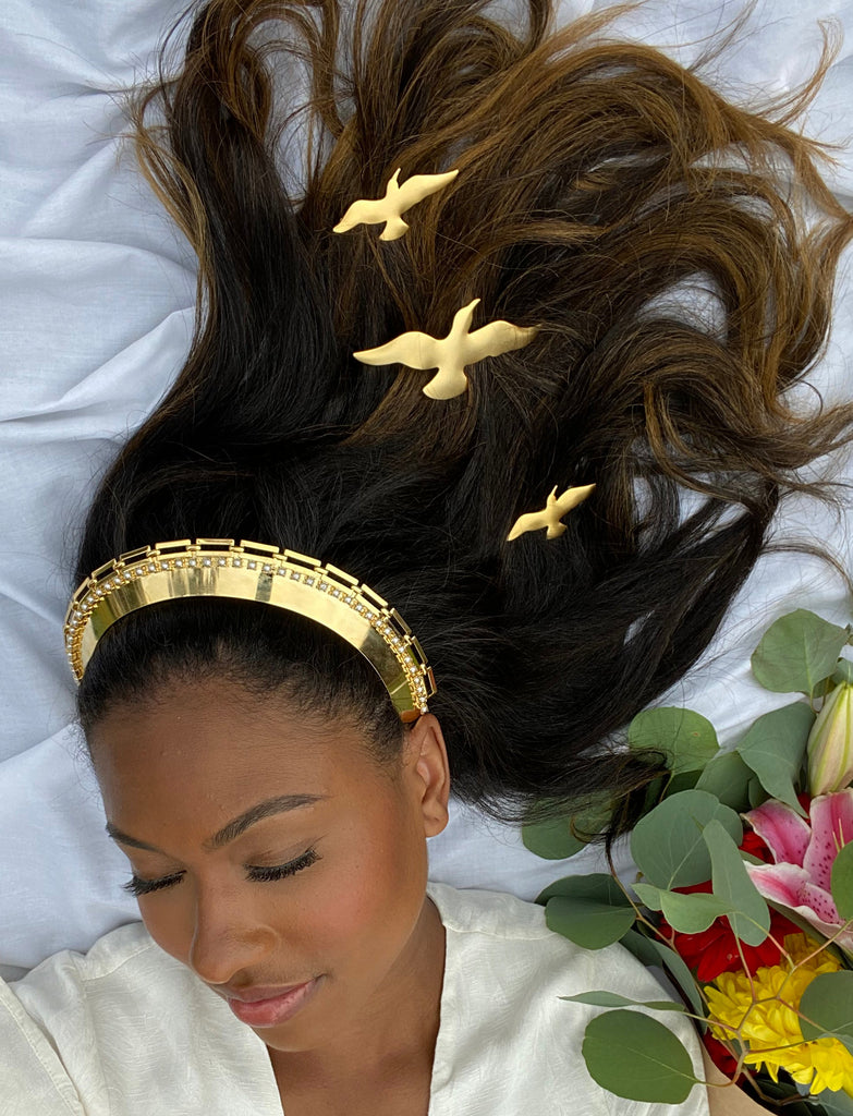 GOLDEN WINGS CLIP SET - Epona Valley | Luxury Hair Accessories | Bridal Accessories | Made In NYC
