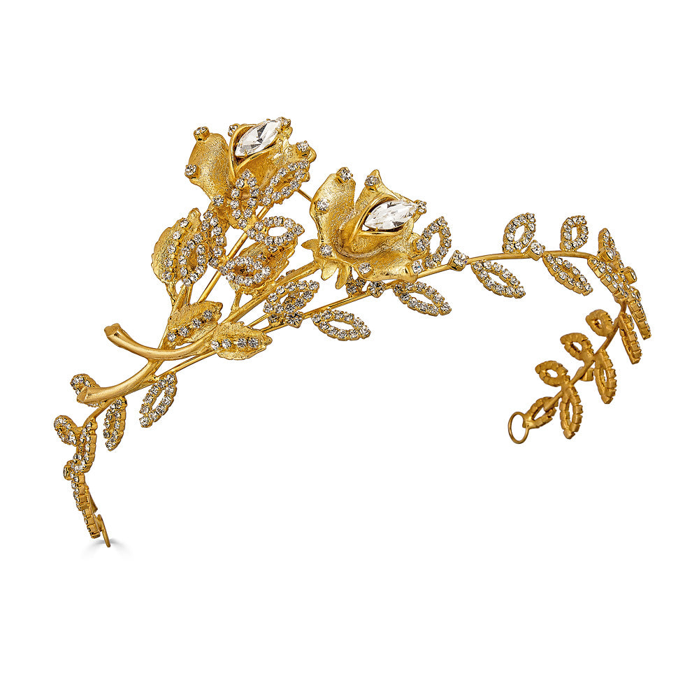 ABIGAIL ROSE CROWN IN GOLD - Epona Valley | Luxury Hair Accessories | Bridal Accessories | Made In NYC