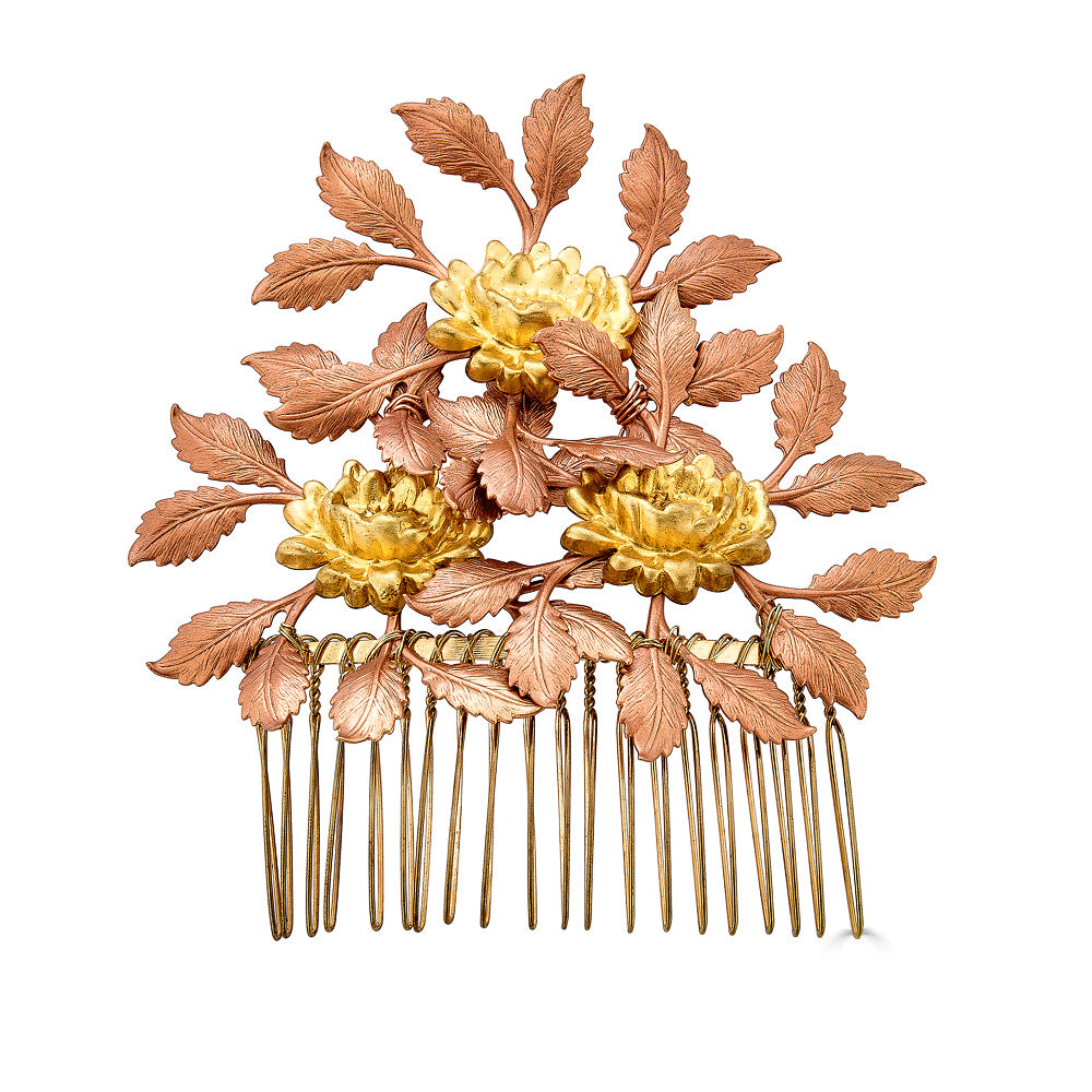 WILDFLOWER COPPER & GOLD COMB - Epona Valley | Luxury Hair Accessories | Bridal Accessories | Made In NYC