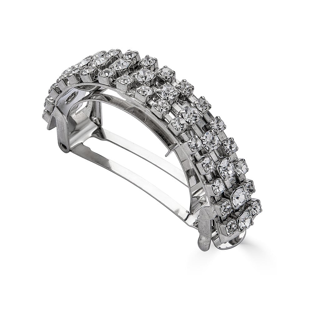 SWAROVSKI TRIPLE CHAIN PONY CUFF IN SILVER - Epona Valley | Luxury Hair Accessories | Bridal Accessories | Made In NYC