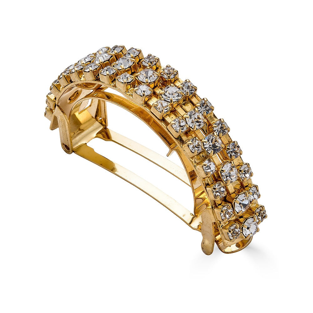 SWAROVSKI TRIPLE CHAIN PONY CUFF IN GOLD - Epona Valley | Luxury Hair Accessories | Bridal Accessories | Made In NYC