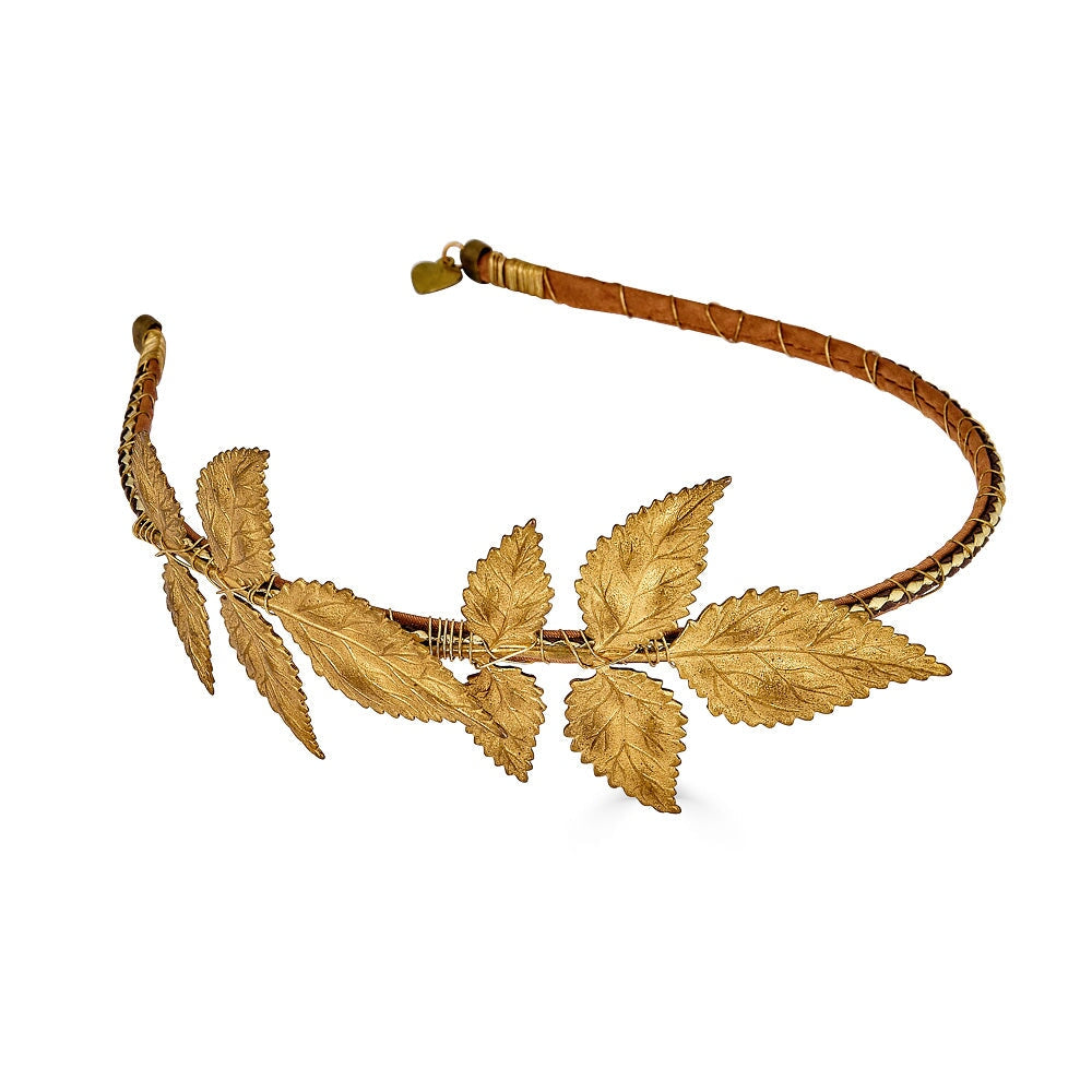 GOLDEN ASH LEAF HEADBAND - Epona Valley | Luxury Hair Accessories | Bridal Accessories | Made In NYC