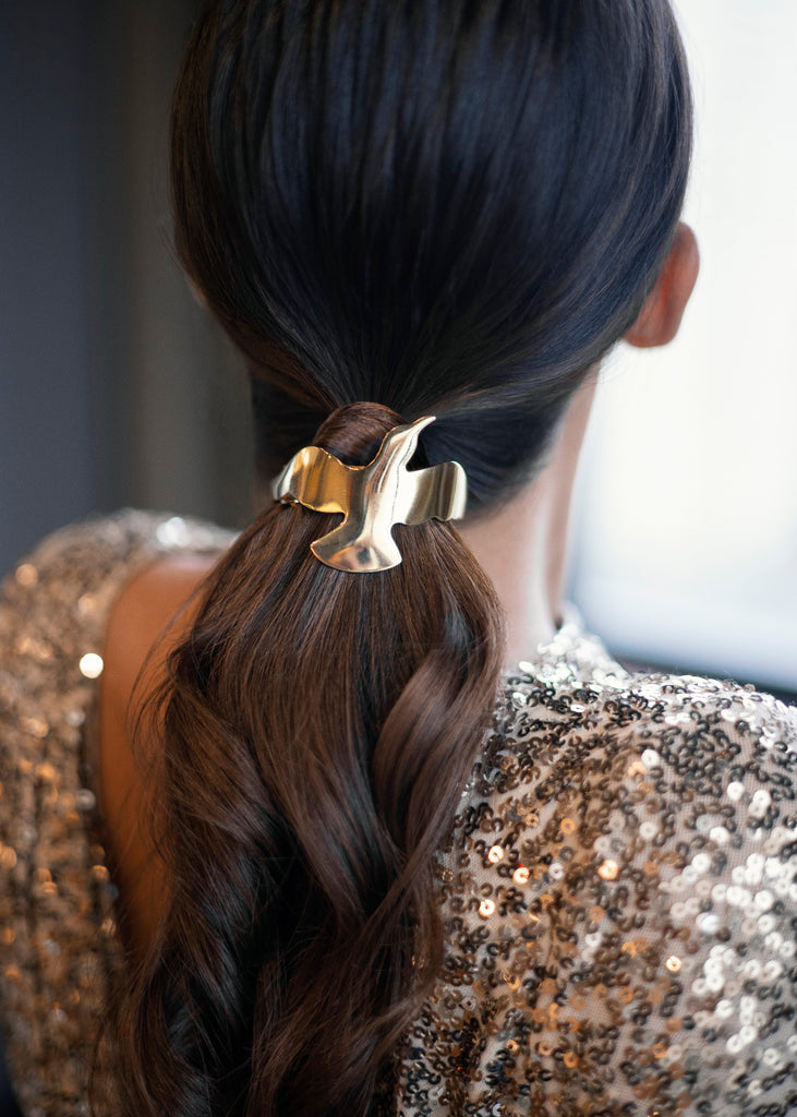 GOLDEN WINGS PONY CUFF - Epona Valley | Luxury Hair Accessories | Bridal Accessories | Made In NYC