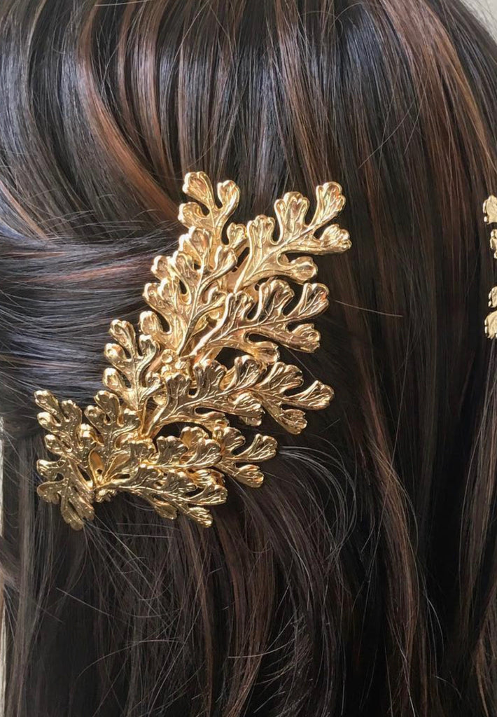 SEA LEAF BARRETTE - Epona Valley | Luxury Hair Accessories | Bridal Accessories | Made In NYC