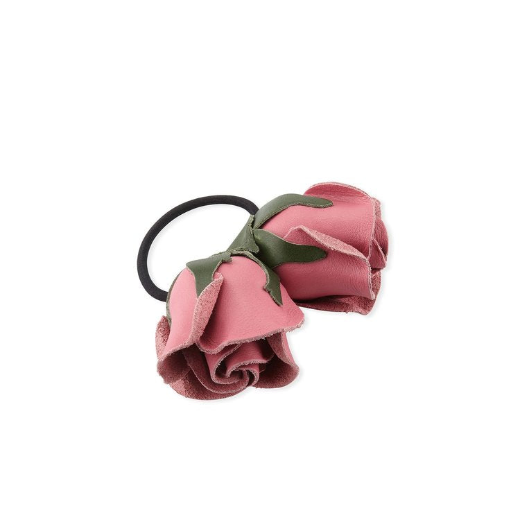 HANDCRAFTED LEATHER ROSE PONY - Epona Valley | Luxury Hair Accessories | Bridal Accessories | Made In NYC