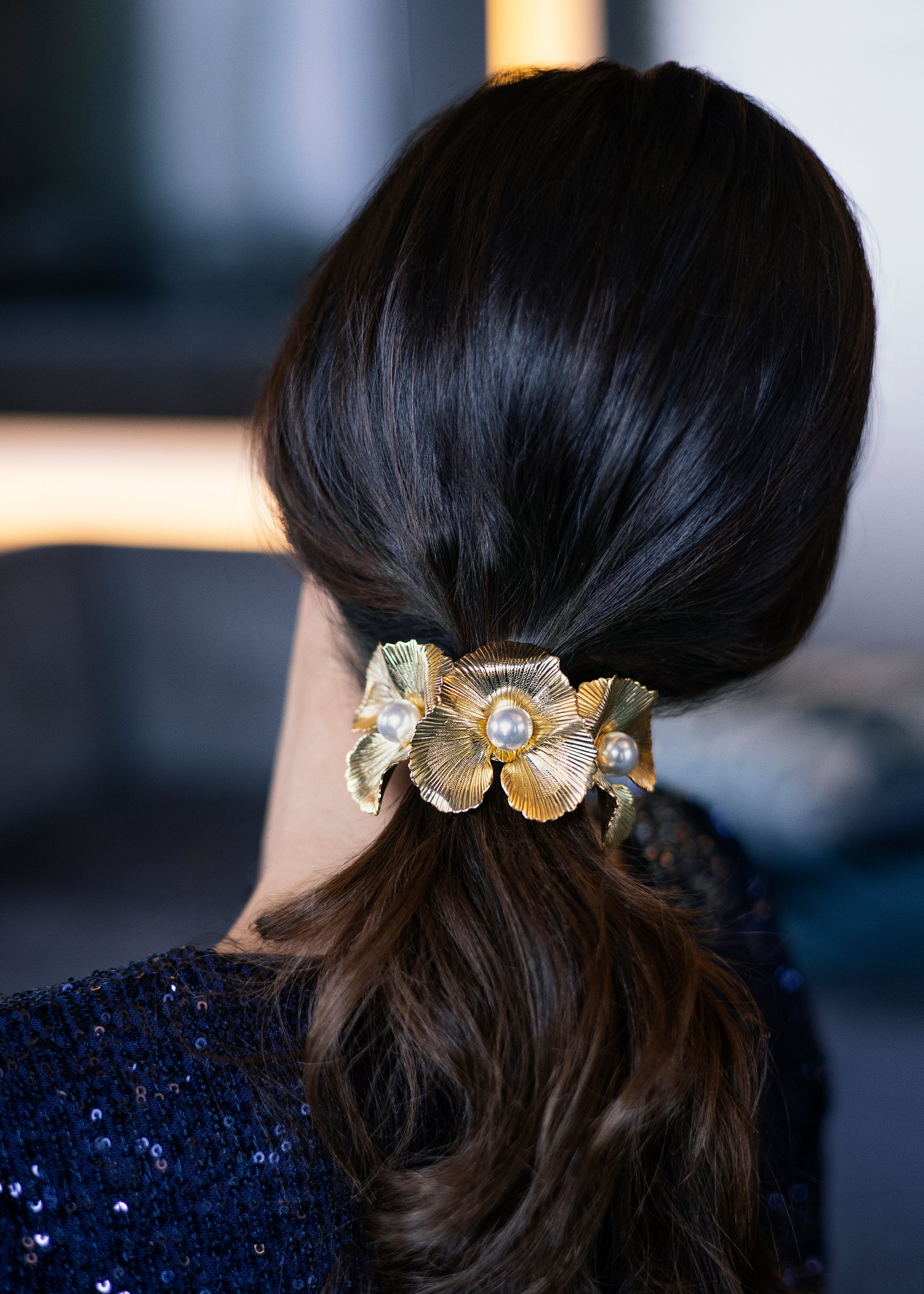 VIOLET PEARL PONY CUFF - Epona Valley | Luxury Hair Accessories | Bridal Accessories | Made In NYC