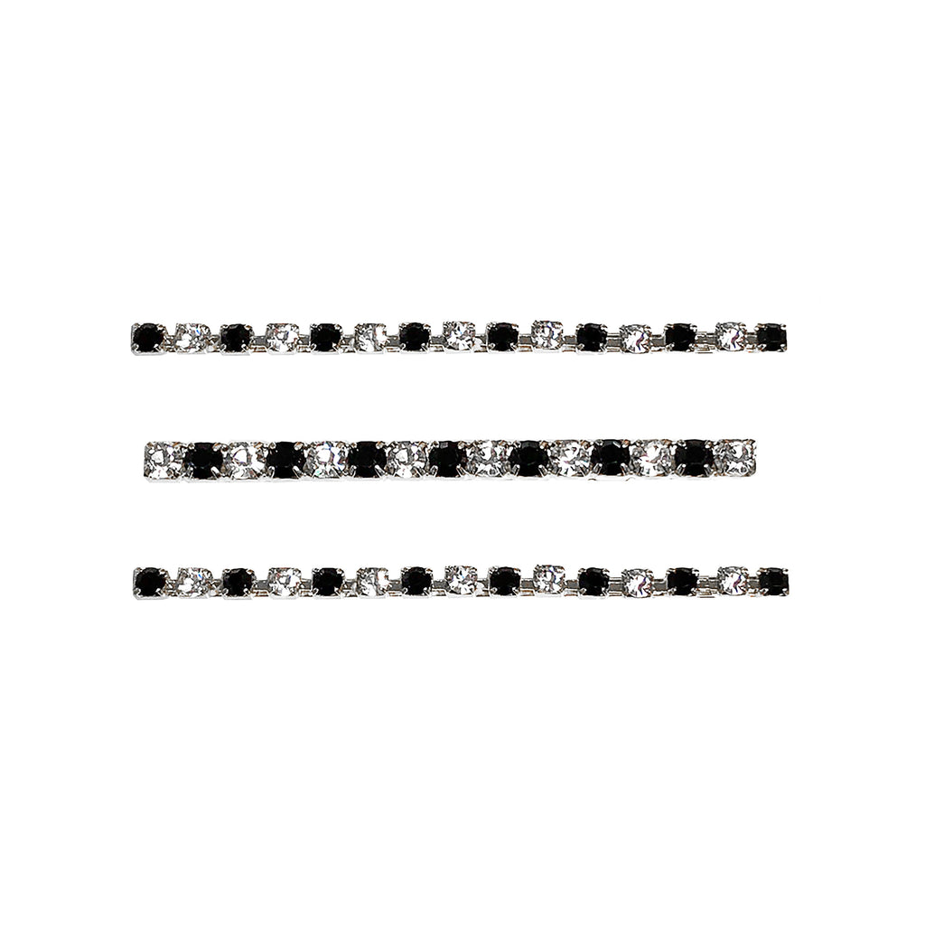 B&W CHECK BOBBY TRIO - Epona Valley | Luxury Hair Accessories | Bridal Accessories | Made In NYC