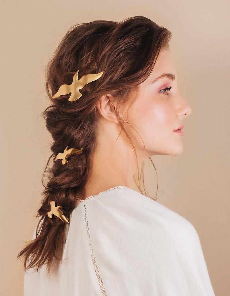 GOLDEN WINGS CLIP SET - Epona Valley | Luxury Hair Accessories | Bridal Accessories | Made In NYC