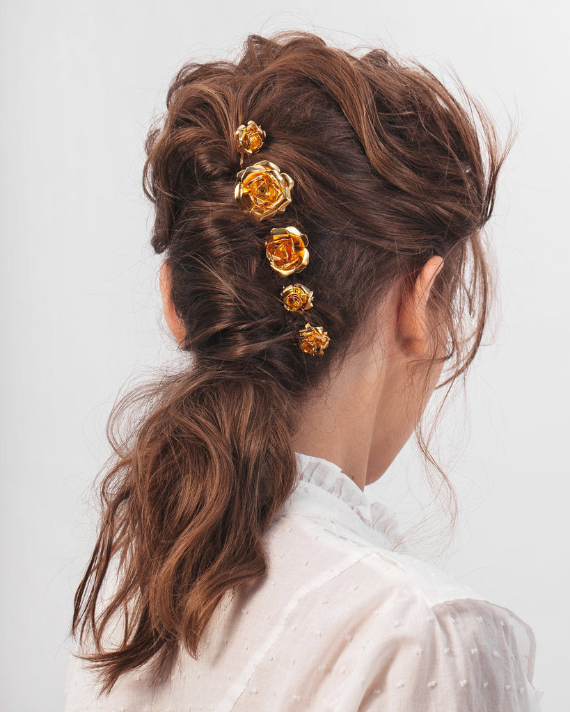 FIELD OF ROSES BOBBY SET - Epona Valley | Luxury Hair Accessories | Bridal Accessories | Made In NYC