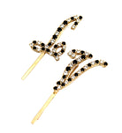 B&W CURSIVE LETTER BOBBY PIN - Epona Valley | Luxury Hair Accessories | Bridal Accessories | Made In NYC