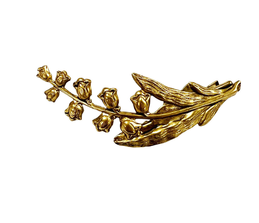 LILY OF THE VALLEY BEAK CLIP IN ANTIQUE GOLD - Epona Valley | Luxury Hair Accessories | Bridal Accessories | Made In NYC