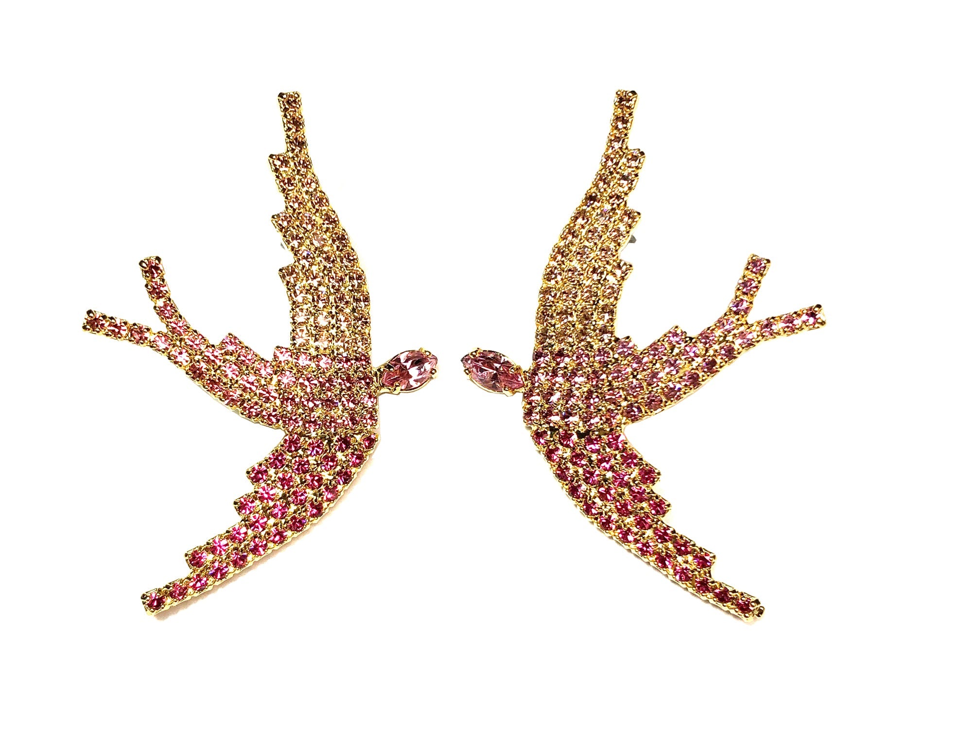 PINK OMBRE SWAROVSKI PHOENIX EARRINGS - Epona Valley | Luxury Hair Accessories | Bridal Accessories | Made In NYC