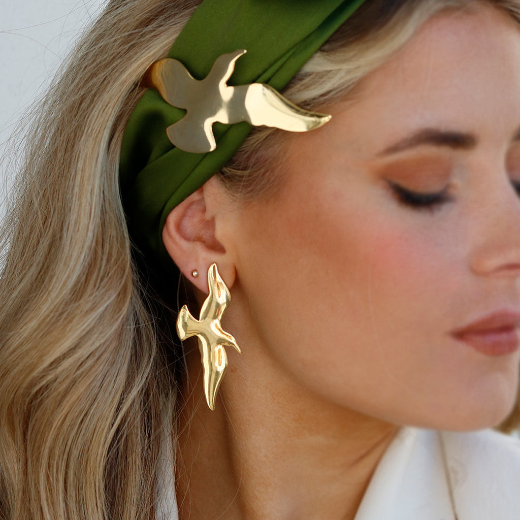 GOLDEN WING EARRINGS - Epona Valley | Luxury Hair Accessories | Bridal Accessories | Made In NYC