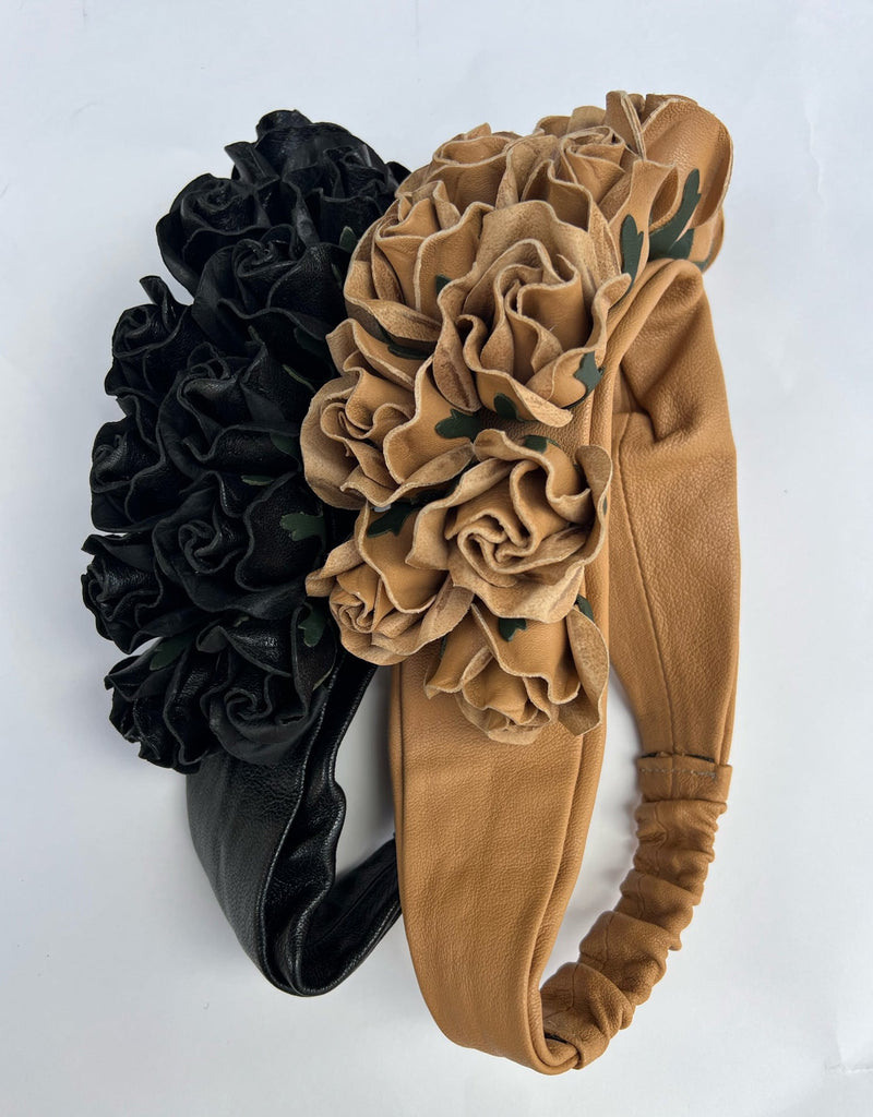 THE GRAND GARLAND ROSE TURBAN IN NUDE - Epona Valley | Luxury Hair Accessories | Bridal Accessories | Made In NYC
