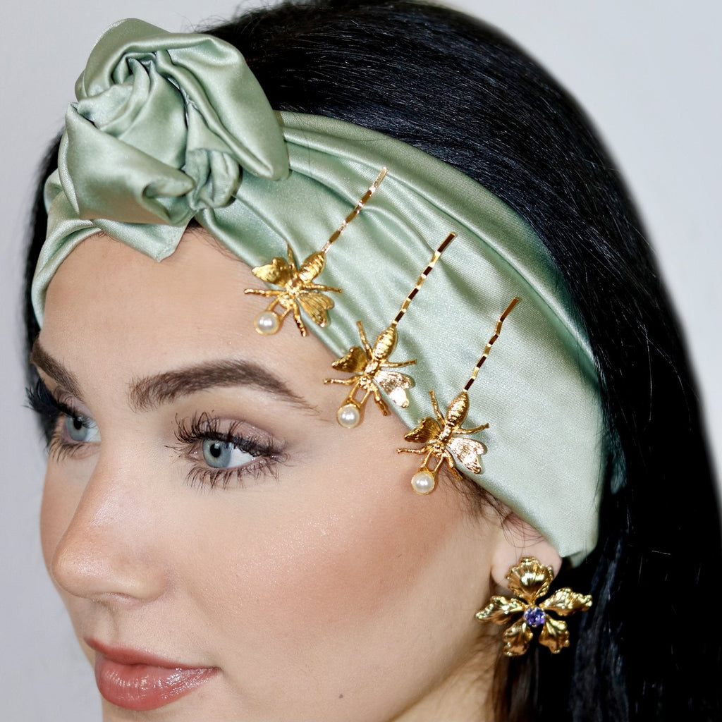 GLEMBY WRAP IN SATIN - Epona Valley | Luxury Hair Accessories | Bridal Accessories | Made In NYC