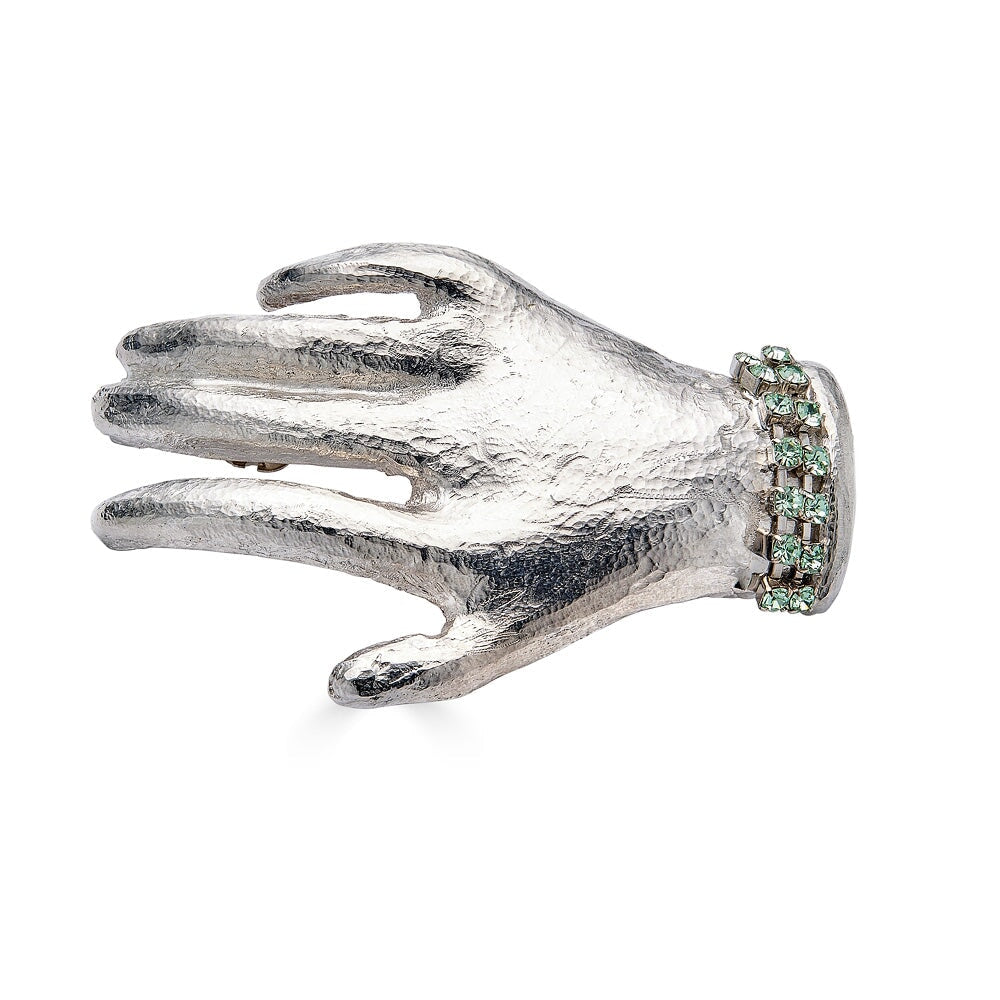 SILVER JEWELED HAND BARRETTE - Epona Valley | Luxury Hair Accessories | Bridal Accessories | Made In NYC