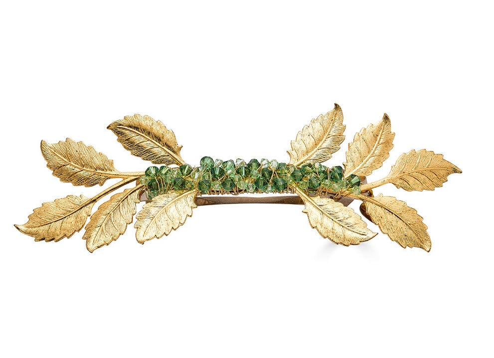 HOLLY SWAROVSKI LEAF BARRETTE - Epona Valley | Luxury Hair Accessories | Bridal Accessories | Made In NYC