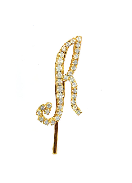 WHITE OPAL CURSIVE LETTER BOBBY PIN - Epona Valley | Luxury Hair Accessories | Bridal Accessories | Made In NYC
